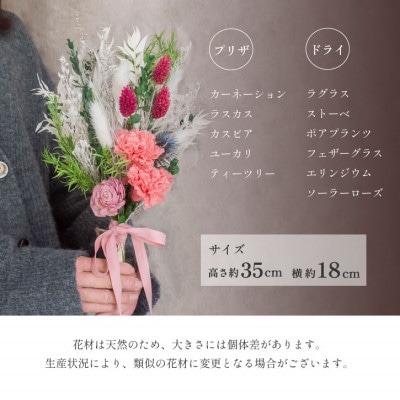 カーネーションスワッグ ピンク プリザーブドフラワー 母の日 壁掛け