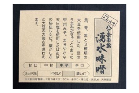 【北杜味噌】ご自宅用みそ２種　白州・八ヶ岳  味噌 北杜味噌 ご自宅用 味噌2種 食べ比べ（白州・八ヶ岳南麓） 無添加 400g×2種 [h019]
