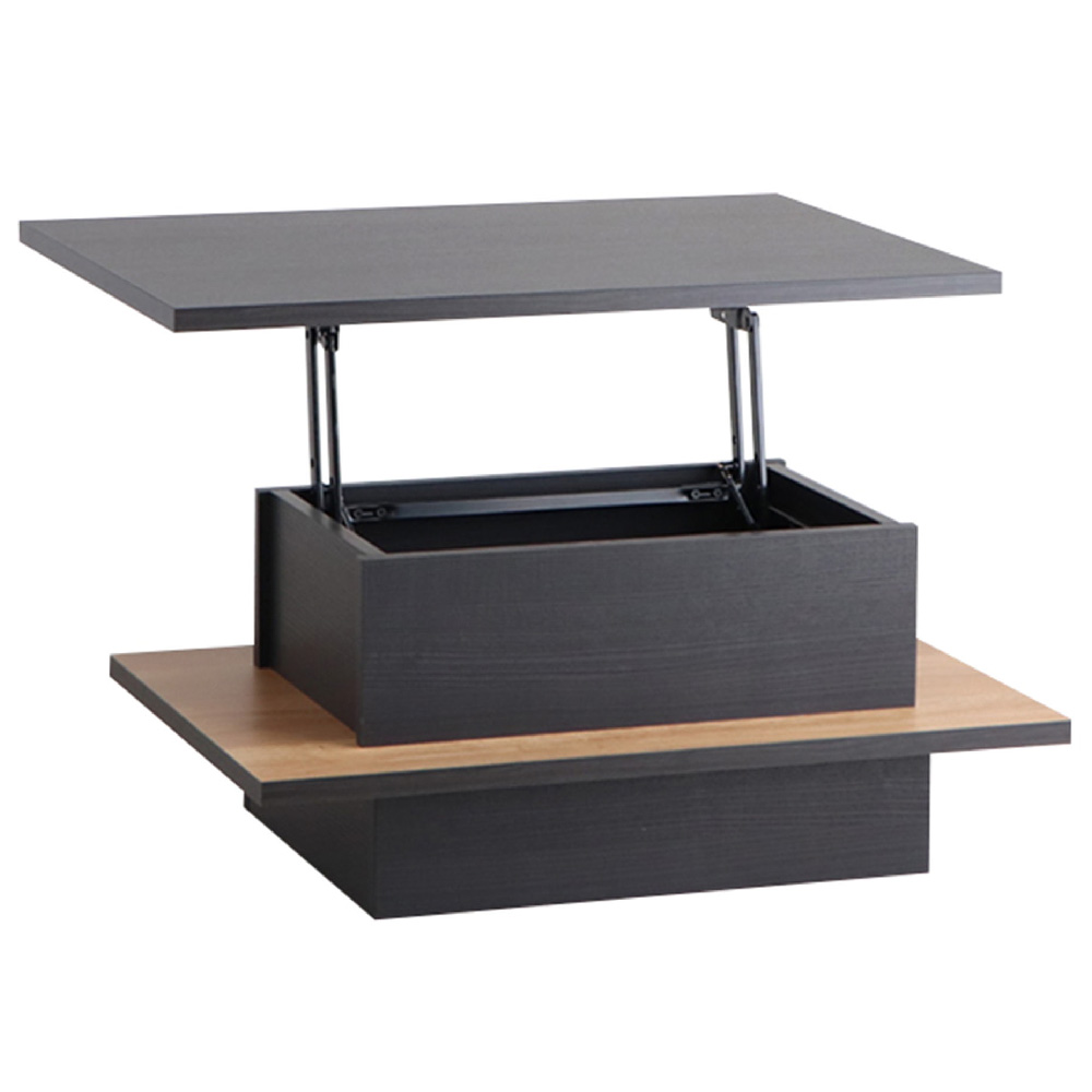 【東馬家具】FEEL（フィール）リフトアップテーブルBK【テーブル デスク 机 家具 国産 完成品】(H060596)