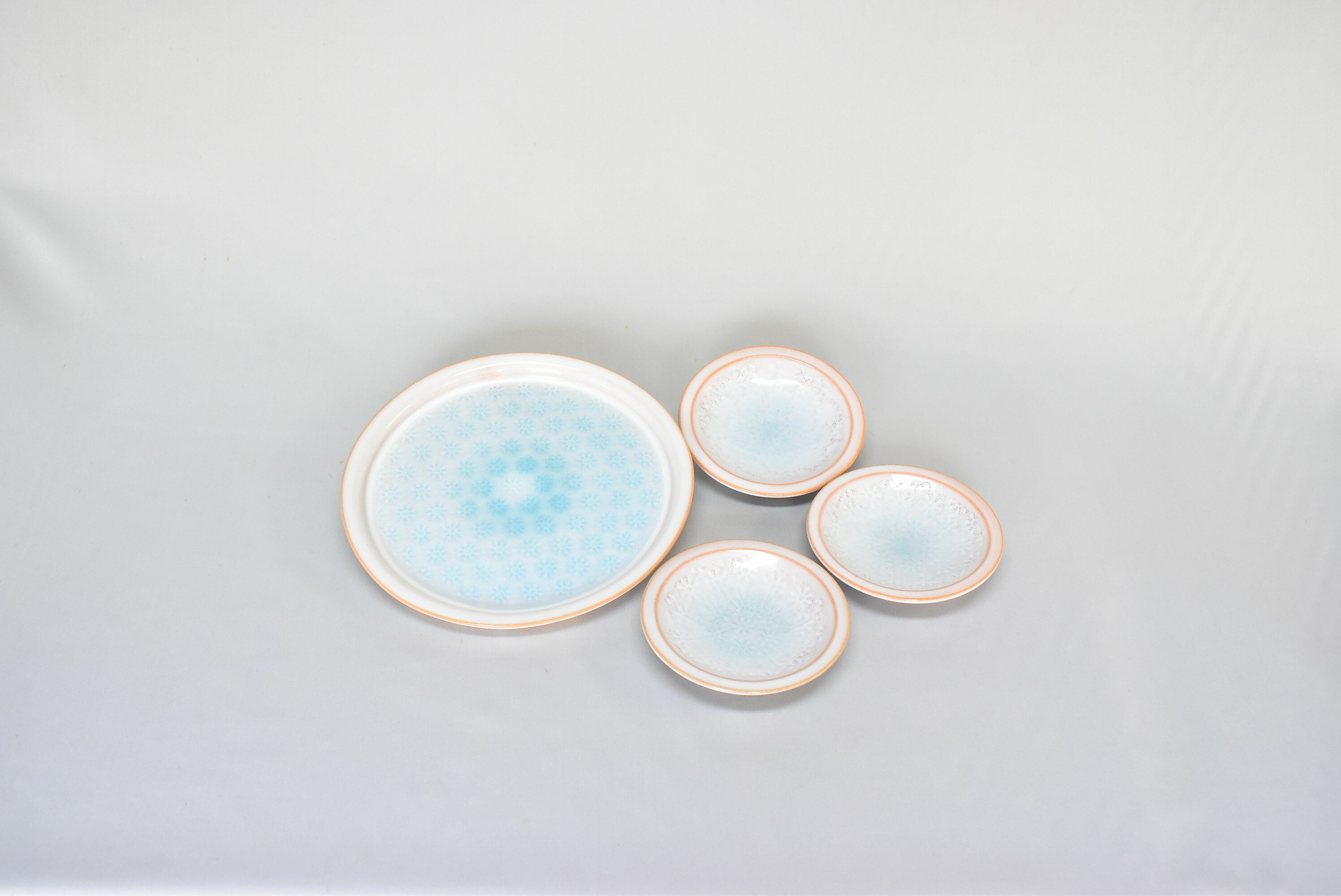 【ふるさと納税】萩焼　スカイブルーリム皿花の器セット