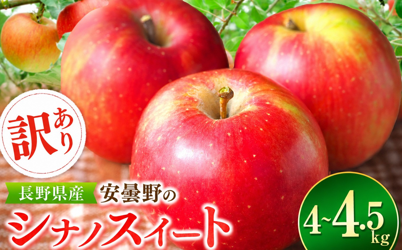 
                  【2026年先行予約】訳あり シナノスイート 4~4.5kg ｜ 東印平林農園 エコファーマー認定 リンゴ りんご 林檎 果物 フルーツ 果実 しなのすいーと 家庭用 わけあり 訳アリ 長野県 松川村
                