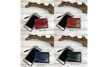 ルガトショルダー（本革）のミニ財布　 ファッション小物  ネイビー