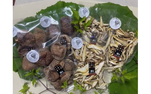 原木栽培 乾燥しいたけ 「源流」どんこ40ｇ・スライス40ｇ 各3袋