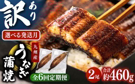 【全6回定期便】訳あり 鹿児島産 うなぎ 蒲焼 2尾セット ▼ うなぎ 鰻 ウナギ 蒲焼 蒲焼き ひつまぶし 定期便 桂川町/山水商事[ADAH031]