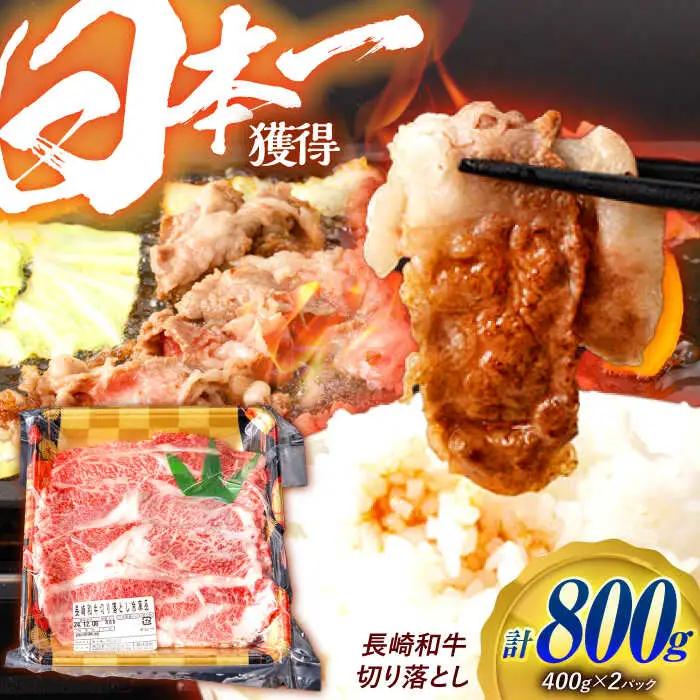 長崎和牛 切り落とし 800g（400g×2）肩ロース・モモ・カタ・バラ使用 / 牛肉 ぎゅうにく 肉 和牛 国産牛 切落し?/ 諫早市 / 西日本フード株式会社 [AHAV004]