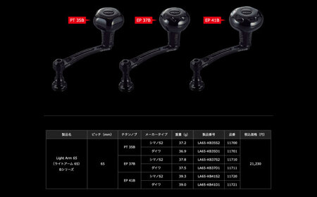 LIVRE リブレ LightArm65 EP 41Bノブ シマノS2用(オールブラック)  / 釣り具 釣り用品 釣り アウトドア 亀山市 / 有限会社メガテック[AMBB246-5]