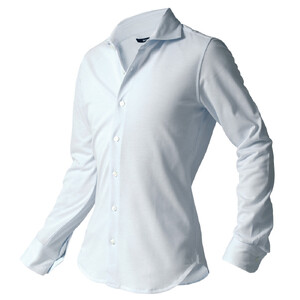 DJS-002 decollouomo メンズドレスシャツ長袖（生地／コンコルド）サックスブルー／Sサイズ