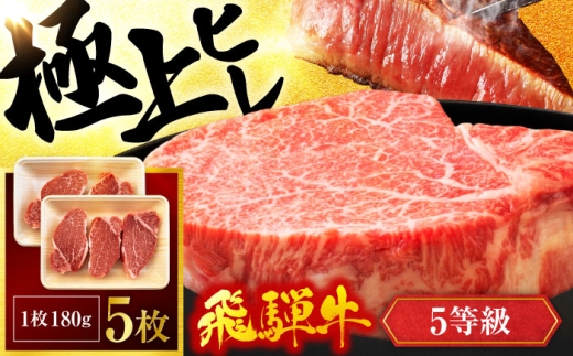 飛騨牛 ヒレステーキ A5ランク 180g×5枚【有限会社マルゴー】おすすめ 牛肉 ヒレ肉 赤身肉 和牛 お肉 肉 ステーキ 霜降り 冷凍 焼き肉 焼肉 BBQ 国産 岐阜県[MBE011]