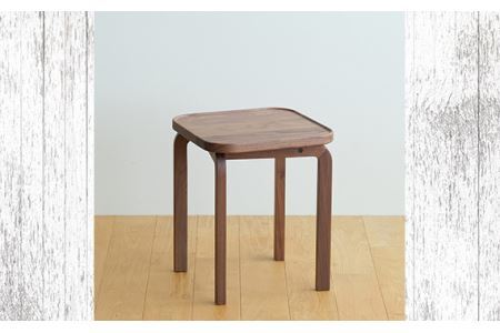 No.626-05 府中市の家具　COCCO Stool　ウォールナット　生地：イエロー