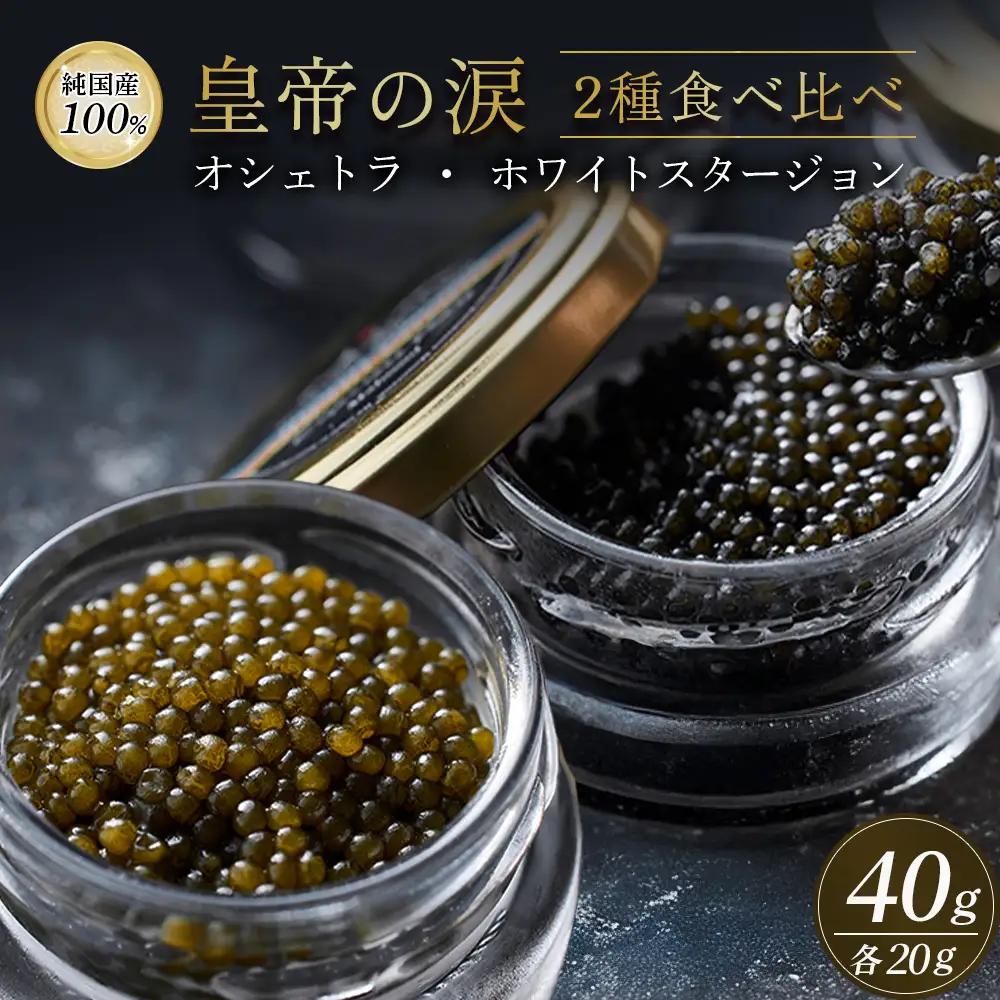 キャビア 皇帝の涙2種食べ比べ オシェトラ ホワイトスタージョン