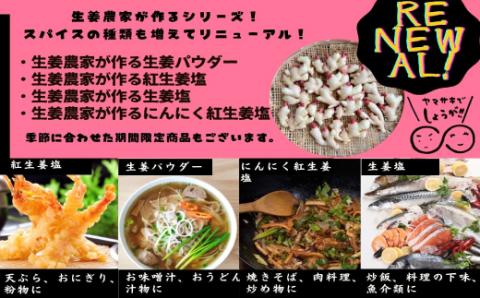 生姜農家が作る！スパイス4本セット（生姜塩・紅生姜塩・にんにく紅生姜塩・生姜パウダー）R5-328