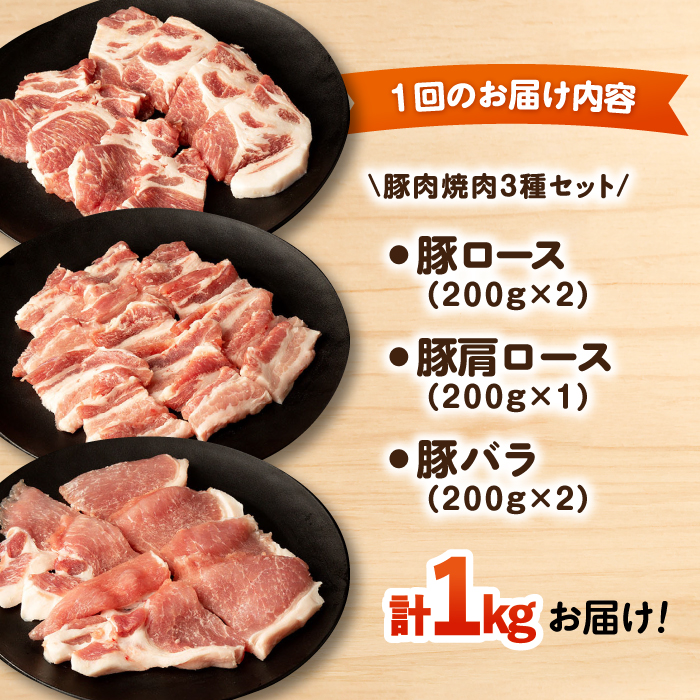 【3回定期便】ナルちゃんファーム豚肉焼肉セット 毎月1kg / 豚肉 豚ロース モモ バラ 焼肉 / おおむら夢ファームシュシュ [ACAA339]_イメージ4