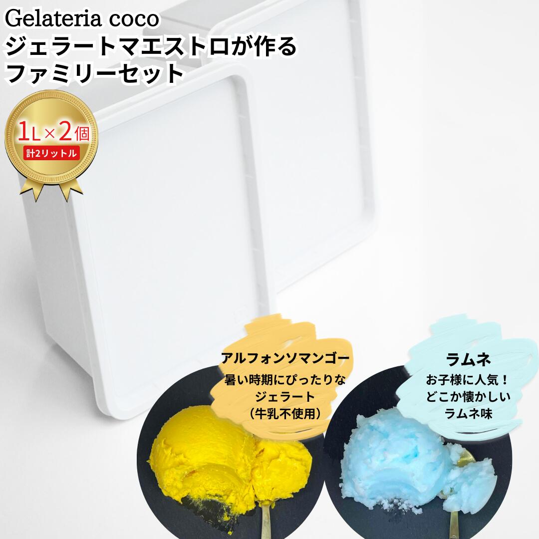【ふるさと納税】ジェラートマエストロが作るファミリーセット 1L×2 合計2L[アルフォンソマンゴー・ラムネ] ジェラート アイス 大容量 ファミリーパック 添加物不使用 [Gelateria coco]【017S109】
