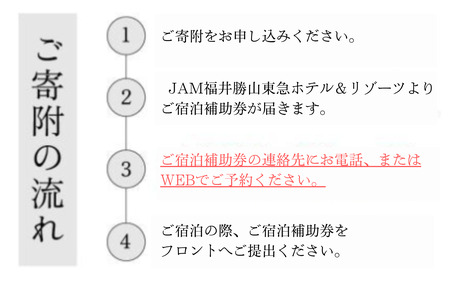 JAM福井勝山東急ホテル＆リゾーツご宿泊補助券50000円分 [M-023001]