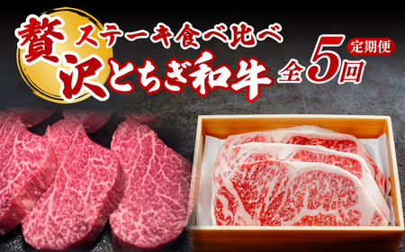 ＜定期便5回＞とちぎ和牛の厚切りヒレ＆サーロインステーキ 食べ比べ 計約2.8kg【栃木県共通返礼品】 | 和牛 定期便 栃木県 茂木町