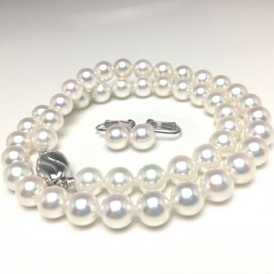 ふるさと納税 志摩市 テリ最強・準花珠鑑別書付き アコヤ真珠 ネックレスセット 8.0〜8.5ミリ イヤリング |  | 01