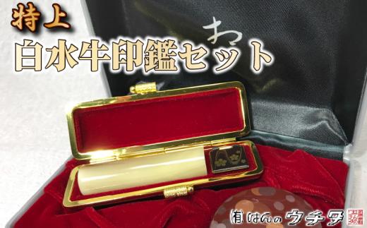 特上 白水牛 印鑑 セット （ ケース 赤 ） 実印 銀行印 認印 はんこ ハンコ 判子 印鑑 ケース 付き 赤色 文房具 文具 ビジネス 書類 いんかん インカン 印鑑セット 誕生日 誕生日祝い 成