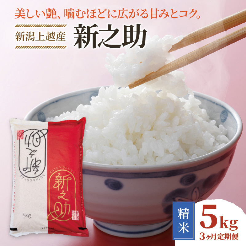 令和8年産 先行予約 新潟上越産 新之助 【3ヶ月連続お届け】 5kg×3回 15kg 15キロ しんのすけ シンノスケ 米 お米 こめ おすすめ 人気 ふるさと納税 新潟 新潟県産 にいがた 上越 上越産 定期便 送料無料