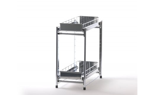 [株式会社オビタス] ステンレス製引出しラック 2段 幅20【 キッチン用品 キッチン収納 燕三条製 】 FC024032