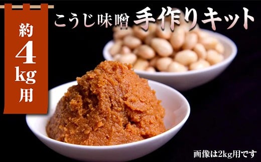簡単みそ作り こうじ味噌手作りキット4kg 天然塩&国産大豆&米麹使用 F7X-0017