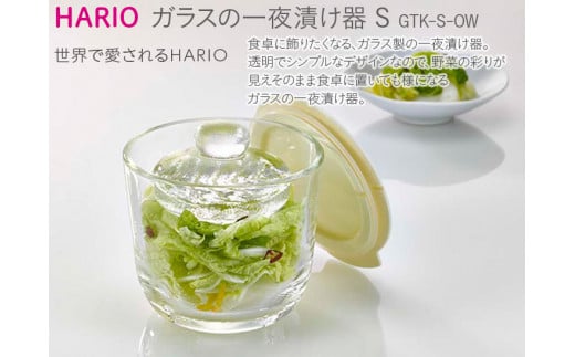 HARIO ガラスの一夜漬け器S［GTK-S-OW］｜ハリオ 耐熱 ガラス 食器 器 保存容器 キッチン 日用品 キッチン用品 日本製 おしゃれ かわいい 一夜漬 容器_BE47