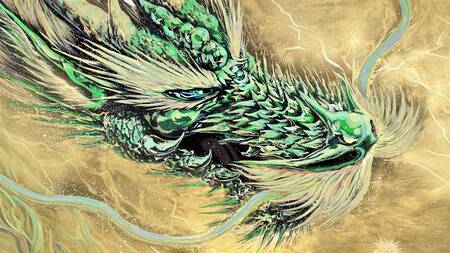 現代水墨画家 絵師白道「虹龍レインボードラゴン」｜絵画 アート インテリア 手描き 一筆 龍 日本画 現代アート ハンドメイド作品 水墨画 かっこいい 作品 縁起 風水 芸術