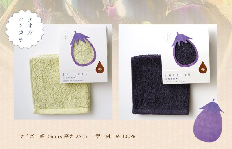 水なす浅漬け 5個 水なす染めタオルハンカチセット【新鮮 野菜 泉佐野産 茄子 やさい 高評価 数量限定】