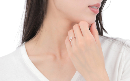 0.3CT ダイヤモンド　馬蹄　桜リング　R3986DI-R　ピンクゴールド【サイズ：9号～15号（0.5号刻み対応可）】