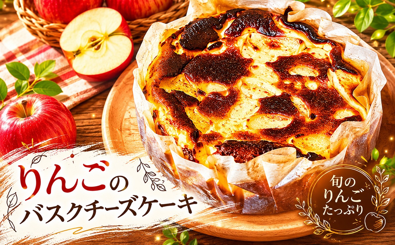 
                  りんごのバスクチーズケーキ　ホールケーキ│ちーずけーき スイーツ デザート
                