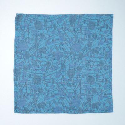 ふるさと納税 見附市 トリプルガーゼハンカチ　C/#青 |  | 01