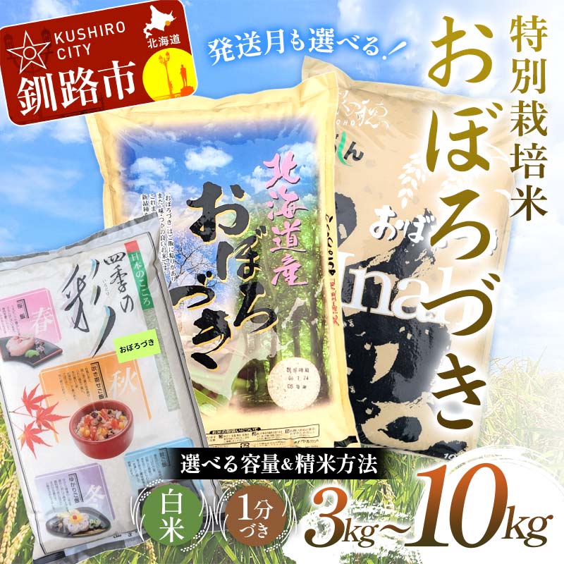 【ふるさと納税】 【令和7年度産 】 【新米】 【選べる容量・種類・発送月】北海道産 特別栽培米おぼろづき（3kg／5kg／10kg） 白米 1分づき 北海道産 米 コメ こめ お米 白米 玄米 F4F-9779var