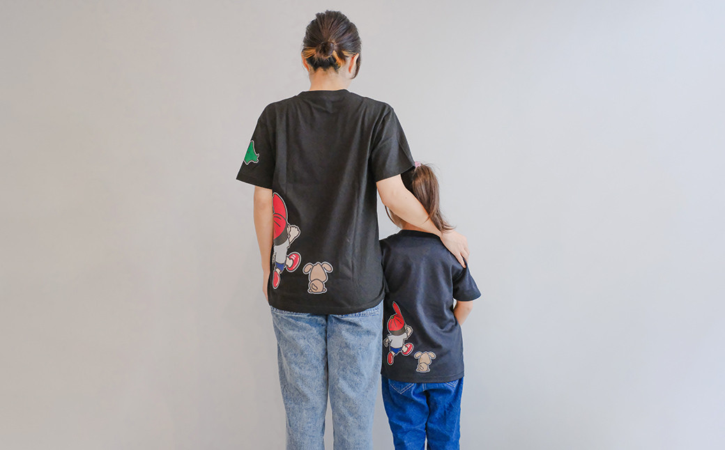 FUKAGAWAオリジナルTシャツ ブラック（大人用・子ども用）・オリジナルピンバッチセット