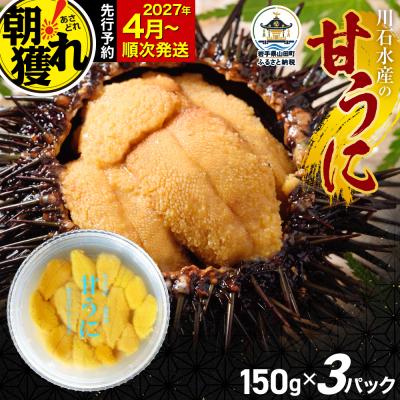 ふるさと納税 山田町 三陸山田 極上 甘うに【先行予約】 150g×3パック  令和9年4月以降発送