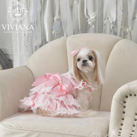 
                  ドッグウェア「VIVIANA」　ストライプワンピース　/　Pink
                