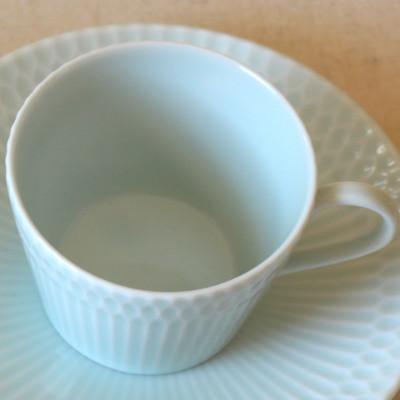 ふるさと納税 瑞浪市 【2枚SET】美濃焼 さざなみ 8.5カフェカップ 青白 200cc |  | 03