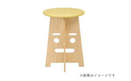 ふぇいすKid's〈Face Kid's Stool〉　表情：いーちゃん　カラー：イエロー