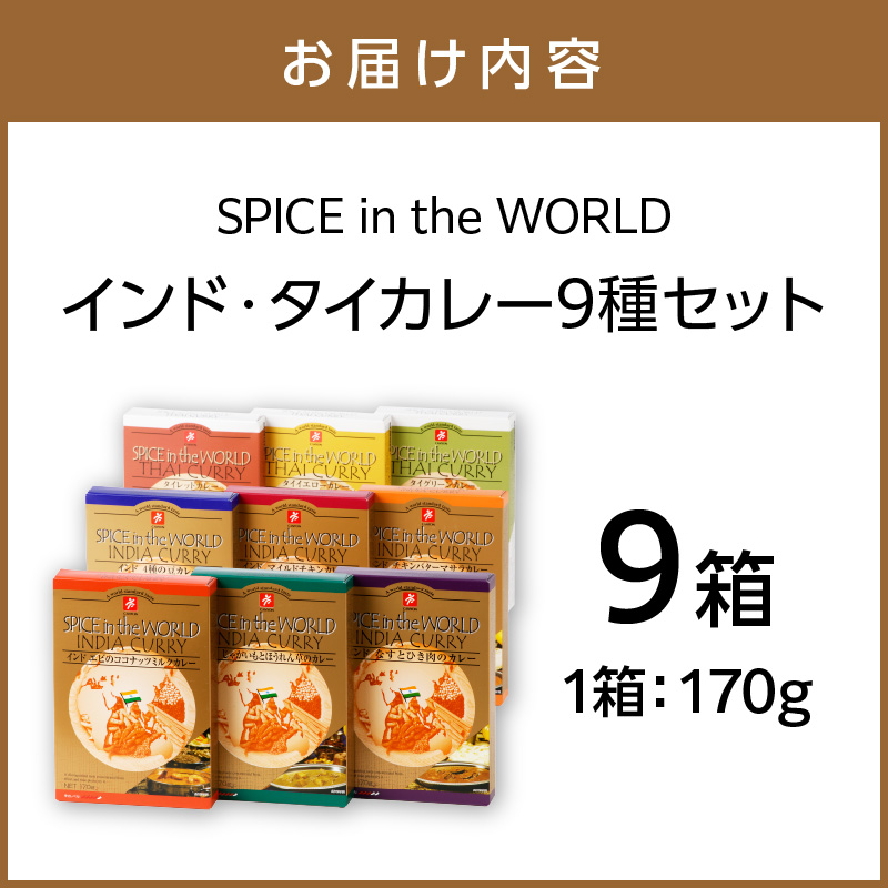 SPICE IN THE WORLD インド・タイカレー 9種セット【002D-014】