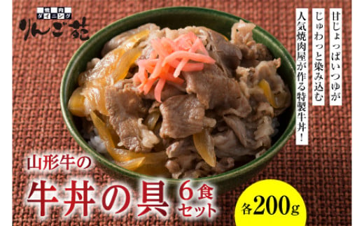 
【りんご苑】山形牛の牛丼の具 6食セット F20B-270
