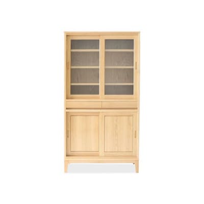 旭川家具 MUKU工房オリジナル ムク ダイニングキャビネット ナラ_03231【配送不可地域：離島・沖縄】【1492691】