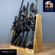 WOOD WORKS ガンラック ライフルスタンド 5丁掛【本体:ライトブラウン】