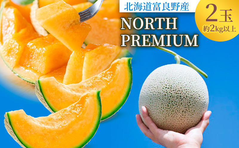 【2026年6月発送】富良野 メロン『NORTH PREMIUM』2玉 計約4kg以上 フルーツ 果物