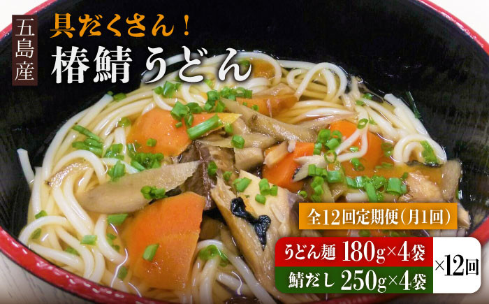 
【全12回定期便】 椿鯖うどん （具だくさん 五島うどん） 4人前 【大河内商店】 [PAQ019]
