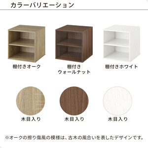 【完成品でお届け】木製収納ボックス〔幅40cm・棚付きタイプ〕（ウォールナット）キューブボックス 収納 カラーボックス 扉付き 収納棚 木製 cd dvd 収納ボックス キューブ型 ラック スタッキン