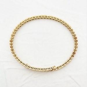 Deliciae　K18YG　ダイヤモンド【1.00ct】ハニカム　ブレスレット　バングル　形状記憶タイプ　K04056-H