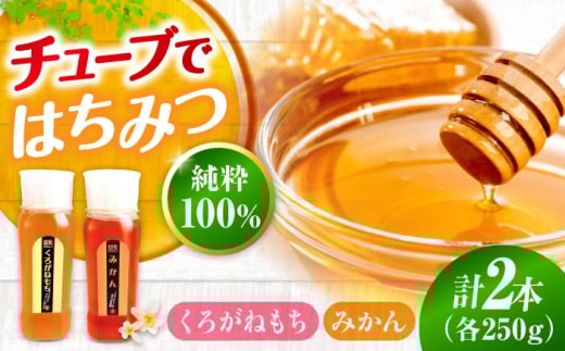 はちみつ 手軽に簡単チューブはちみつ（みかん・くろがねもち）各250g 計2本セット  三次市/重森養蜂場 [APBO013] はちみつ 蜂蜜 ハチミツ ハニー honey 手軽 チューブ チューブタイプ 2種 2本 セット はちみつ 蜂蜜 ハチミツ ボトル 国産 蜜 純粋はちみつ 純粋 お取り寄せ 養蜂場 グルメ 贈答 ギフト 特産品 産地直送 取り寄せ 送料無料 広島 三次