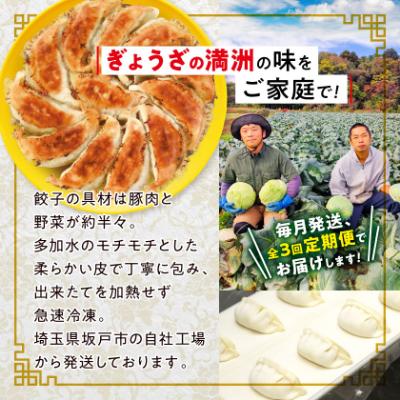 ふるさと納税 坂戸市 【毎月定期便】「ぎょうざの満洲」生餃子&食べ比べ2種&ラーメンセット全3回 |  | 01