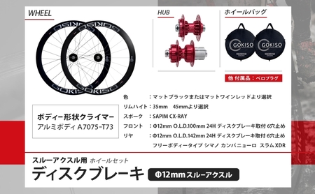  GOKISO スルーアクスル用ディスクブレーキホイールセット 自転車 ツール 部品 メンテナンス マウンテンサイクリング 自転車レース 趣味 ハブ タイヤ ライダー 自転車部品 技術 プロレーサー 