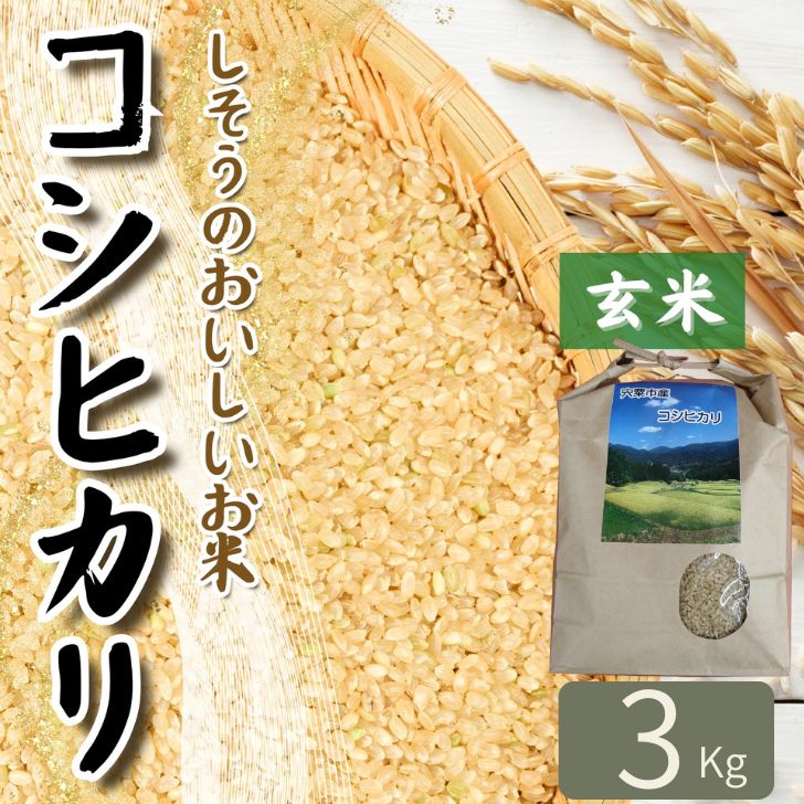 【ふるさと納税】コシヒカリ 玄米 3kg 令和7年産 しそうのおいしい お米 こしひかり 玄米 兵庫県産 宍粟市産 しそうし K9