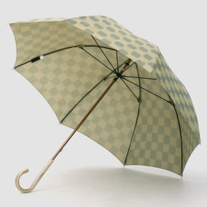 【槙田商店】晴雨兼用長傘　ノルディック　ドットコラージュ　グリーン