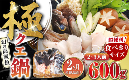 【全2回定期便】対馬 産 クエ 鍋 セット 600g (2〜3人前)《対馬市》【対馬地域商社】九州 長崎 海鮮  九州 長崎 [WAC056]